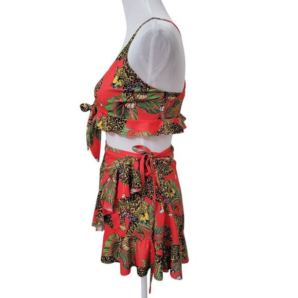 ASOS Swim Jersey Beach Tropical Tiger Print Two-Piece - Picture 5 of 13